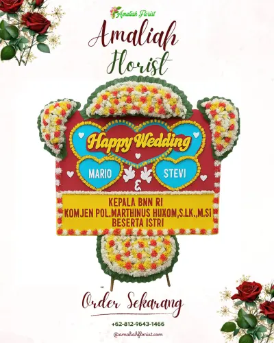 Karangan Papan Bunga Pernikahan di Mantuil